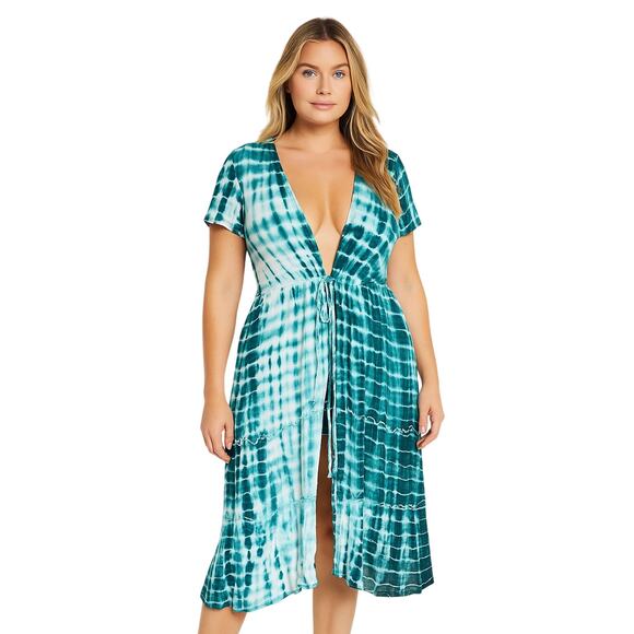 Torrid Teal Tie-Dye Maxi Dress – Size 4 (Plus 4X) - Picture 1 of 3